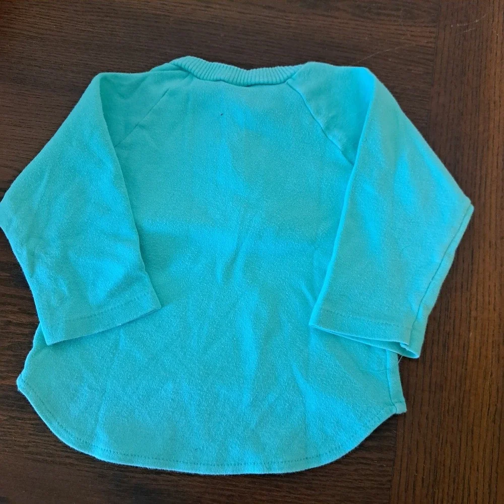 Doodle Pants Elephant Leggings & Baby Oneita Vintage Teal Henley Set 18 Months